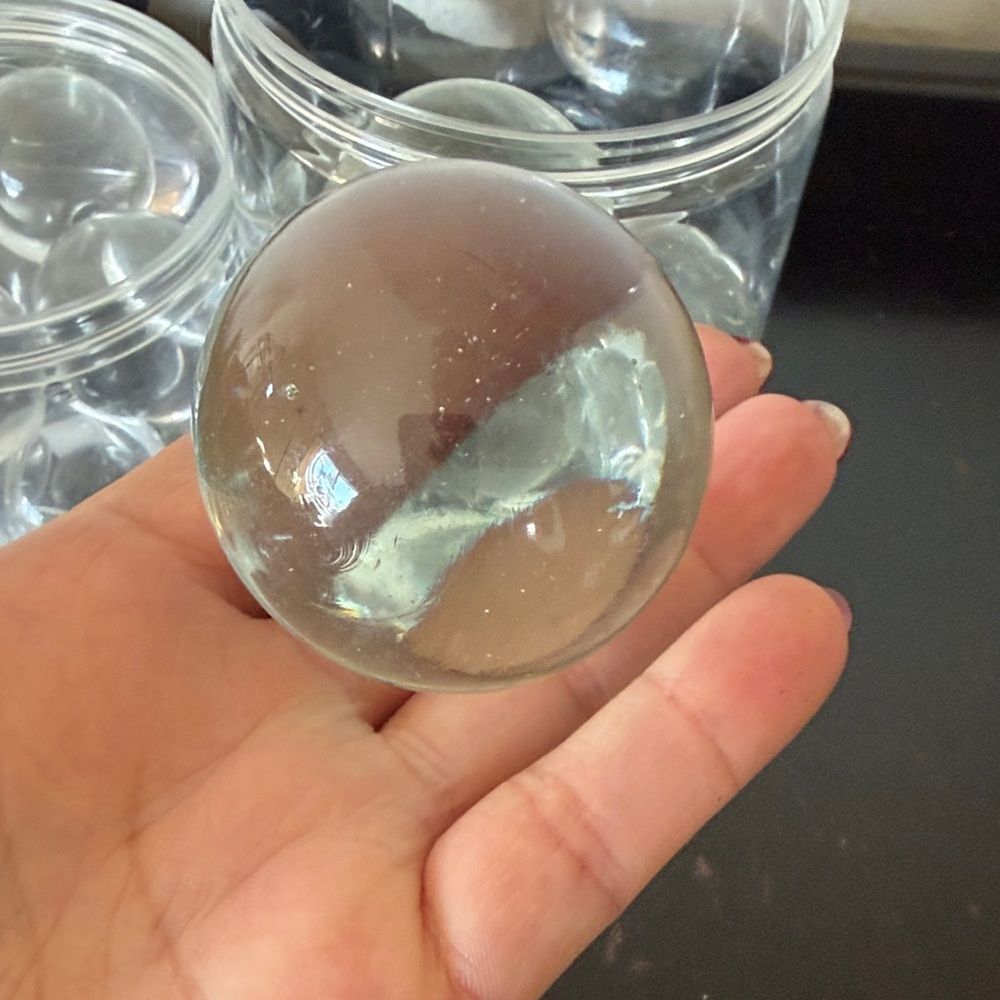 Crystal ball vase, fillers,- Set of 2 - Picture 4 of 6